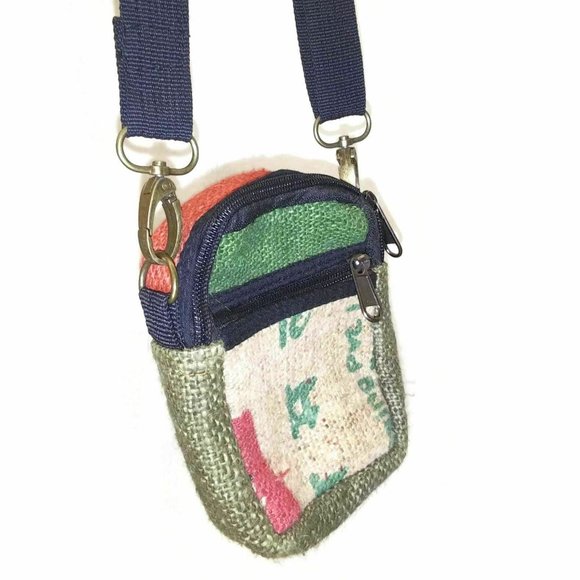Jute Bag Hippie Shoulder Crossbody Waist Pouch - Picture 5 of 9